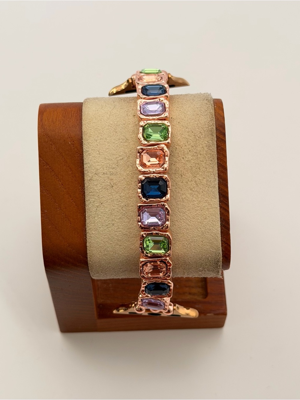 Apple Watch Band, Multi color Stones, Stretchy, Rose Gold, 38/40/41mm, New